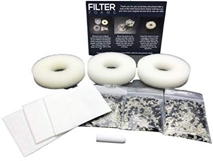HARKY Lot de 3 filtres en mousse compatibles avec le kit d'entretien Biorb, 3 tampons de nettoyage et 1 pierre à air