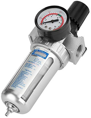 Nikou 1/2 BSP Air Filter Regulator, Compressor Moisture Trap Air Compressor Water Filter Regulator with Mount Connection, Filter Pressure Regulator for Compressor and Air Tools