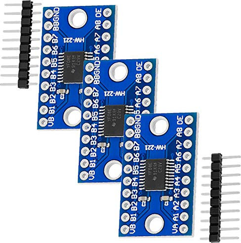 AZDelivery TXS0108E Logic Level Converter 8 Channel SPI 8 Way 3.3V 5V I2C IIC 8-Bit Bi-Directional Converter Module Compatible with Arduino and Raspberry Pi (Pack of 3)