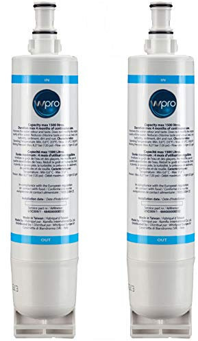 WPro Lot de 2 cartouches de filtre à eau pour Ignis SBS 5400 Double réfrigérateur/congélateur