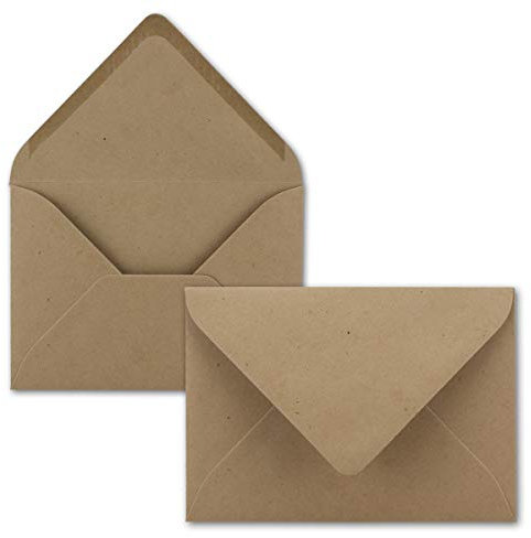 25 Mini Brief-Umschläge - Sandbraun - 5,2 x 7,6 cm - Miniatur Kuverts mit Nassklebung für Blumen-Grüße, Grußkarten, Anhänger & Geld-Geschenke - FarbenFroh by GUSTAV NEUSER