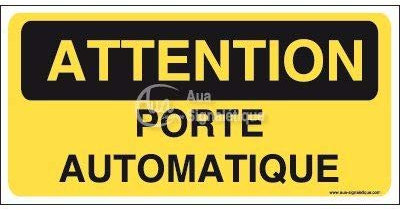 AUA SIGNALETIQUE - Panneau porte automatique - C - 100x50 mm, Aluminium Dibond 3mm