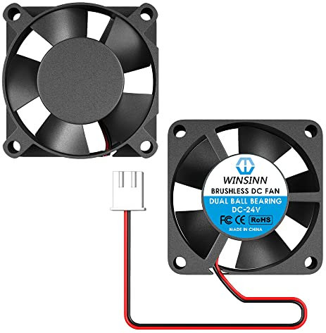 WINSINN 30mm Fan 24V, 3D Printer Micro 24 Volt Fans 3010 Dual Ball Bearing, Brushless Cooling 30mmx10mm 2PIN (Pack of 2Pcs)
