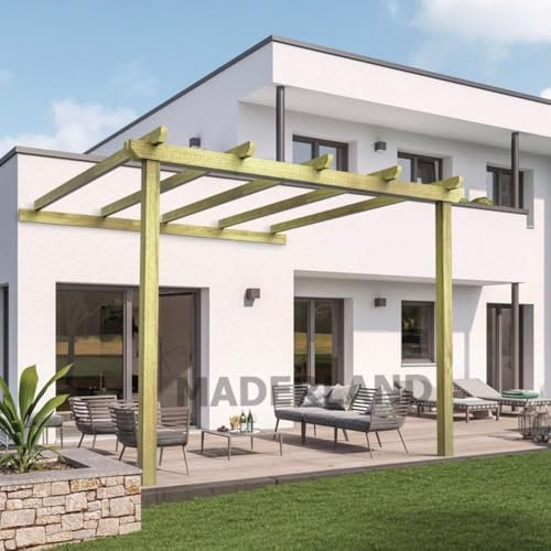 Pergola en bois adossée - modèle LLORET - 510 x 300 cm