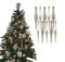 Simply Products 10 Droplet Baubles - Great Christmas Tree Decoration, Matte & Glitter Icicle Baubles (Champagne (Gold) Glitter & Matte)