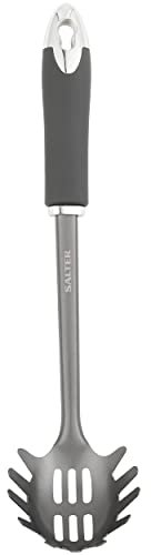 Salter BW11067EU7 Cosmos Cuchara Para Pasta y Espaguetis, Calidad Duradera, Fácil De Limpiar, Gancho Colgador, Acero Inoxidable, Duradero y Resistente, Utensilio Versátil, Para Cocinar Pasta, Negro