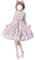 Robe Lolita pour filles - Imprimé lapin mignon - Nœud papillon à volants - Style japonais - Robe de fête de princesse, rose, 38