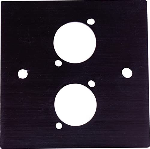 Brushed Aluminium Black Wall Plate with D-Series Compatible Hole (2 x D Series Hole)