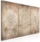 murando - Wandbilder Set 3 tlg Wanddeko Collage 3er 120x60 cm – Leinwandbild für Wohnzimmer und Schlafzimmer - Beiges Mandala auf konkretem Hintergrund a-C-10063-b-a