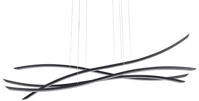 Beliani Hängelampe LED Metall schwarz Wellenform 4-flammig Industrie Design Modern Calao