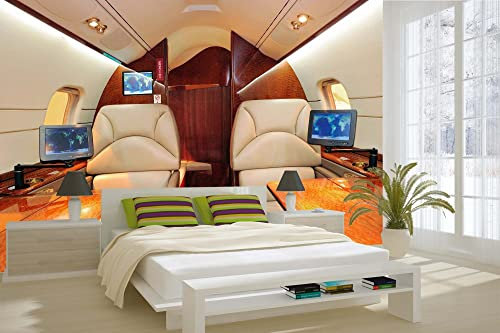 DIMEX LINE Non-Woven Photo Wallpaper Luxurious Jet Plane 375 x 250 cm - Non-Woven Wallpaper, wall Mural, wall Pictures - Wallpaper for Living Room, Bedroom, Office, Kitchen
