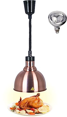 VFDZ Wärmelampe Küche Gastro Einziehbar, Speisenwärmer Lampe Buffet | 250W Wärmelampe Gastronomie für Speisen, 25cm Durchmesser Lebensmittel Wärmelampe Küche für Essen Buffet, Restaurant, Hotel
