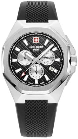 Swiss Alpine Military by Grovana Herren Analog Schweizer Quarzwerk Uhr mit Silikon Armband 7005.9837SAM
