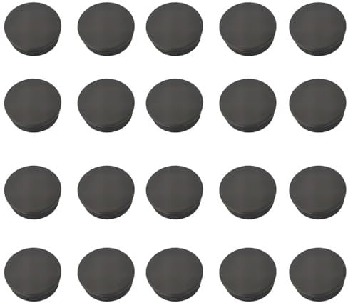 20PCS Round Plastic End Caps 48mm Black Insert Plugs Anti-Slip Plastic Round Tube Plug for Pipe Tables Chairs Desks Beds