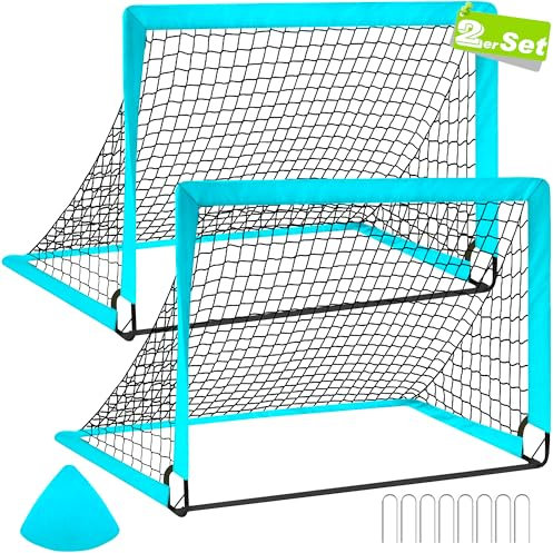 CATCHLUCK Fussballtor Garten Fussball Tor 2er Fußballtor Pop Up Kinder Fussballtore für Garten Fussball Tore Outdoor mit Tragetasche