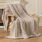 Esterra Chunky Knit Blanket Throw 60x80, 100% Hand Knitted Chenille Throw Blanket, Cozy Soft Thick Cable Knit Throw Large Rope Knot Crochet Throw Blanket for Sofa Couch Bed, Linen Beige