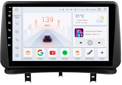 Hizpo Android 13 Car Radio per Renault Clio 3 2005-2014, 8-Core 4G + 32G GPS Navi 9-Inch QLED Touchscreen con CarPlay Android Car Bluetooth WiFi 4G LTE DSP Specchio Link FM/AM