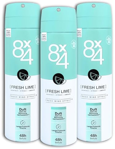 3 er Pack 8x4 Deo Deodorant Deospray No. 7 Fresh Lime 3 x 150 ml