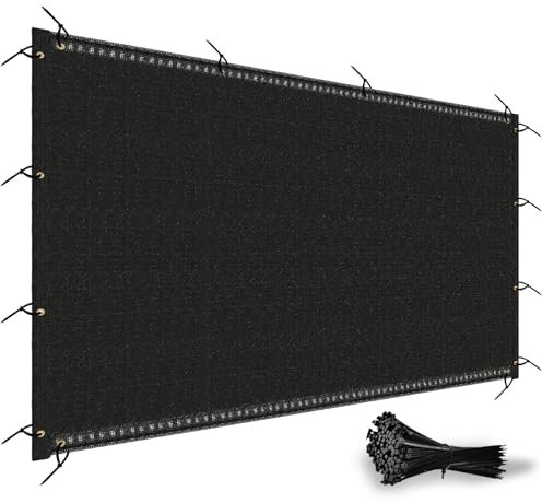 UPGRADE Privacy Fence Screen 5' x 50' Heavy Duty 170 GSM Fencing Cover Mesh Windscreen Cloth for Outdoor Garden Patio Backyard Chain Link Fence Black