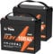 LiTime 2 PCS 12V 100Ah Mini LiFePO4 Lithium Battery, Upgraded 100A BMS, 10-Year Lifespan with Up to 15000 Cycles, Max. 1280Wh Energy LiFePO4 Battery in Small Size for RV Solar Trolling Motor-2 PACK