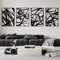 4Pcs Abstrakte Schwarze Metall Wandkunst, 3D Texturierte Metallbilder Wanddeko, Modernes Design Metall Wandskulpturen, Minimalistische Linienkunst Heimdekoration für WohnräUme BüRos (16in X 11in)