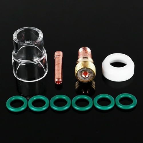 HEBEOT 10-teiliges Gaslinsen-Set, WIG-Schweißen für stumpfe Gaslinsen für WP-17 WP-18 WP-26 WIG-Schweißbrenner