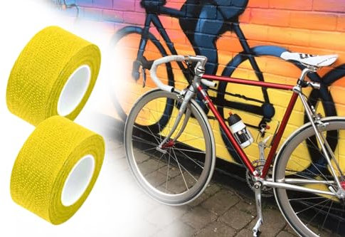 2x Fahrrad Lenkerband Gelb 2 x 260cm, Velox 100% Baumwolle Textil, robust, selbstklebend, MTB, Trekking, Kinderfahrrad Rennrad E-Bike