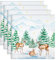 Arquiel Servietten Weihnachten Zeder REH 4er-Set, Stoffservietten 100% Baumwolle Weiches Hochwertige Wiederverwendbare Esstisch Servietten für Weihnachten Küche Haushalt Party(45×45cm)