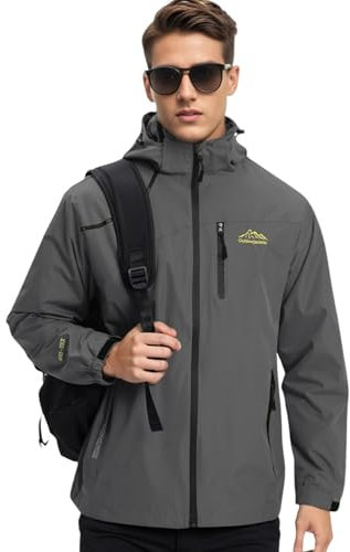 Covisoty Veste Coupe Vent pour Hommes Imperméable Veste Blouson Hommes Pluie Léger Coupe Vent Sport pour la randonnée Voyage