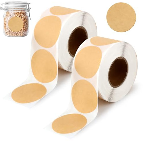 1000 Stück Braune Kraft Aufkleber,Braune Kraftaufkleber,Rund Punkt Etiketten Kraftpapier,Selbstklebende Kraft Punkt Aufkleber,Kraftpapier Aufkleber Sticker für Flasche,Geschenkver,Markierung