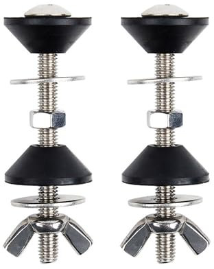 Bulloni per serbatoio WC in acciaio inox resistente, fissaggi per WC con kit di guarnizione per cassetta WC, kit per cassetta WC con coppia chiusa, 2 bulloni in acciaio inox
