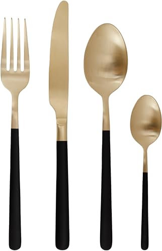 Cosy & Trendy Besteckset Olivia Champagner Schwarz 16-teilig / 4 Personen