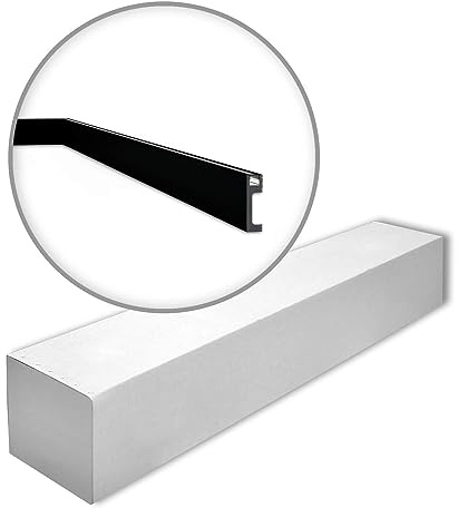 IL10 BLACK WALLSTYL Lichtleisten - 14 Stk. (28 m) - 80 x 23 x 2000 mm - NOËL & MARQUET - eine Marke von NMC - Extrudiertes Polystyrol mit hoher Dichte
