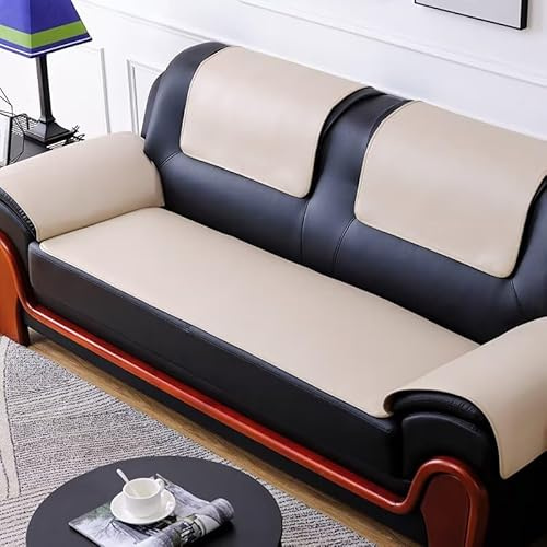 Be&xn Couch Überzug Leder Sofaschoner rutschfest Sofa überzug für Ecksofa Sektionssofa, Wasserdicht Fleckenresistent Sofabezug 1/2/3/4 Sitzer Sofa Cover für Haustiere(Beige,60 * 76cm)