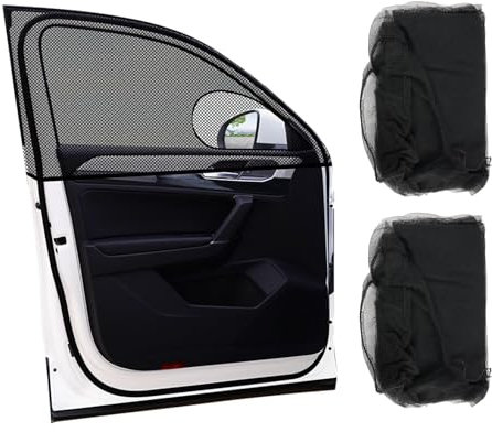 Tendine Parasole Auto per Bambini, 2 Pezzi, Protezione UV, 80x62cm, Copertura Completa Finestrini Laterali, Compatibili con la Maggior Parte delle Auto, Materiale Elastico e Traspirante