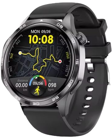 Verticore Orologio Intelligente Uomo Smartwatch Donna GPS con Display AMOLED da 1,52, Monitor di Attività Fisica, Multisport, Nero
