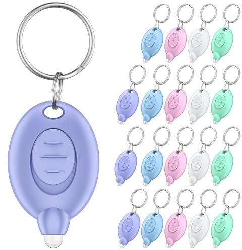 Uniclife 20 Pack LED Keychain Flashlight 5 Color Shells | 12 Lumen Mini Flashlight Keychain, Portable Mini Flashlights Bulk, Tiny Keychain Light for Outdoor, Work, Camping & Hiking