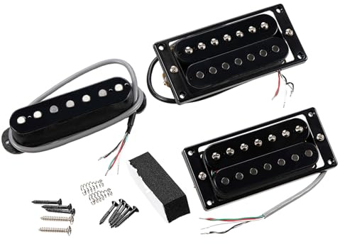 Module sonore noir à 7 cordes avec blindage électromagnétique et design ergonomique adapté pour le micro Humbucker de scène