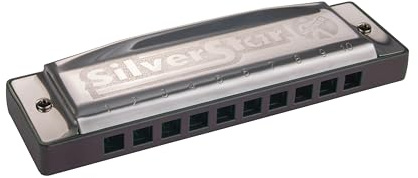 Hohner Silver Star Diatonische Königsmundharmonika – 10 Löcher, Richter-Stimmung, ideal für Anfänger, Blues, Rock und Folk, Peine ABS, Small Box