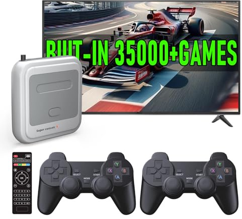 Kinhank Super Console X Retro Game Console Built in 35,000+ Games,Video game console with 2 Gamepads,5 Players,LAN/WiFi,Emulator Console Compatible with classic Emulators