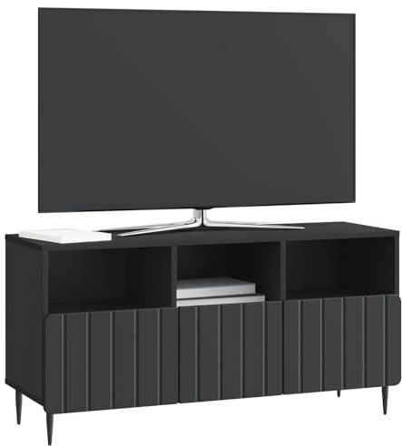 vidaXL TV-Schränk Schwarz 102 x 34,5 x 50 cm Holzwerkstoff, Stylischer Wohnzimmer-TV-Schrank, rechteckig, praktischer Stauraum, modernes Möbelstück, funktionale Medien-Einheit