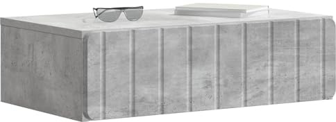 vidaXL Wandmontierter Beistelltisch Betongrau 59 x 34,5 x 17 cm, Wohnzimmer, Wandtisch, rechteckig, viel Stauraum, modernes Möbelstück, stilvolle Ordnung