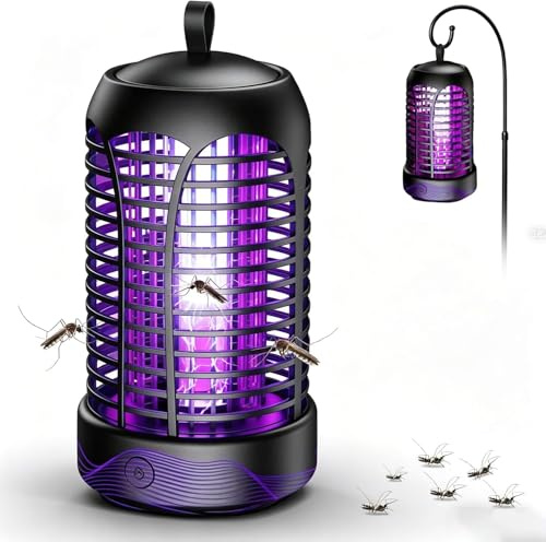 Lampada Antizanzara, 20W 2000V Effettiva Antizanzare (nero), Elettrico per Giardino Domestico Cucina Interna ed Esterna, Campeggio, Mosche, Falene, Insetti Zanzare