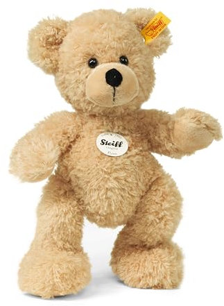 Steiff Teddybär Fynn beige 28 cm, Teddy-Bär zum Kuscheln und Spielen für Kinder, aus kuschelweichem Plüsch, Stofftier-Teddy beweglich & waschmaschinenfest