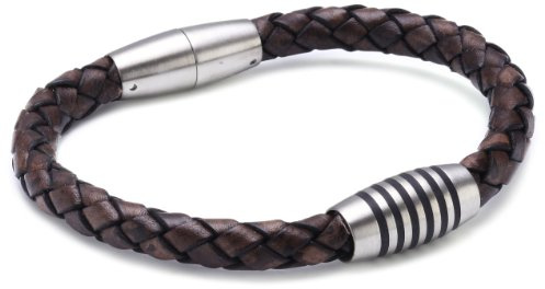 Boccia Damen-Armband Leder Braun, 1 Element (Titantan) 0347-0419