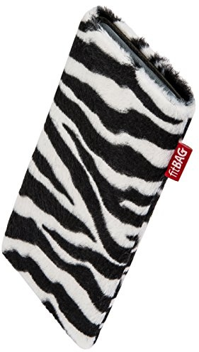 fitBAG Bonga Zebra - Custodia per Cellulare per Apple iPhone 6 / 6S / 7, in Eco-Pelliccia con Imbottitura in Microfibra