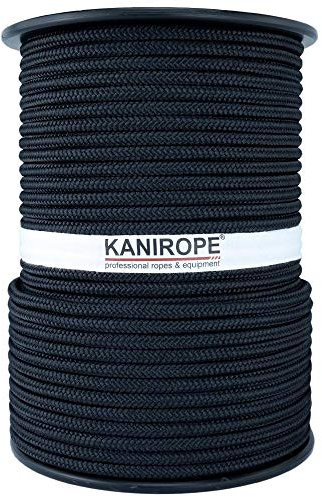 Kanirope® Polyesterseil Seil Polyester POLYBRAID 10mm 100m Schwarz 16-fach geflochten