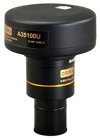 AmScope A35100U 10.0MP Digital USB Microscope Camera with Advanced Software and Calibration Slide 10MP