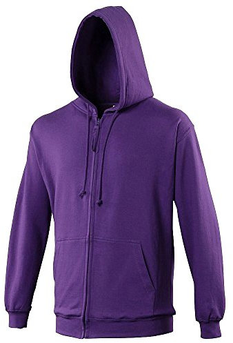 Mens/Boys Full Zip Hoodie AWDis Zoodie Purple 2XL