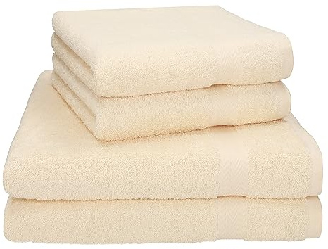 Betz Premium Handtuch Set 4-teilig – 2 Duschtücher 70×140 cm & 2 Handtücher 50×100 cm, 100% Baumwolle 470 g/m², saugstark & weich, Oeko-TEX® Farbe beige